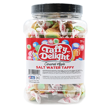 Taffy Delight Caramel Apple Salt Water Taffy 16oz Jar 